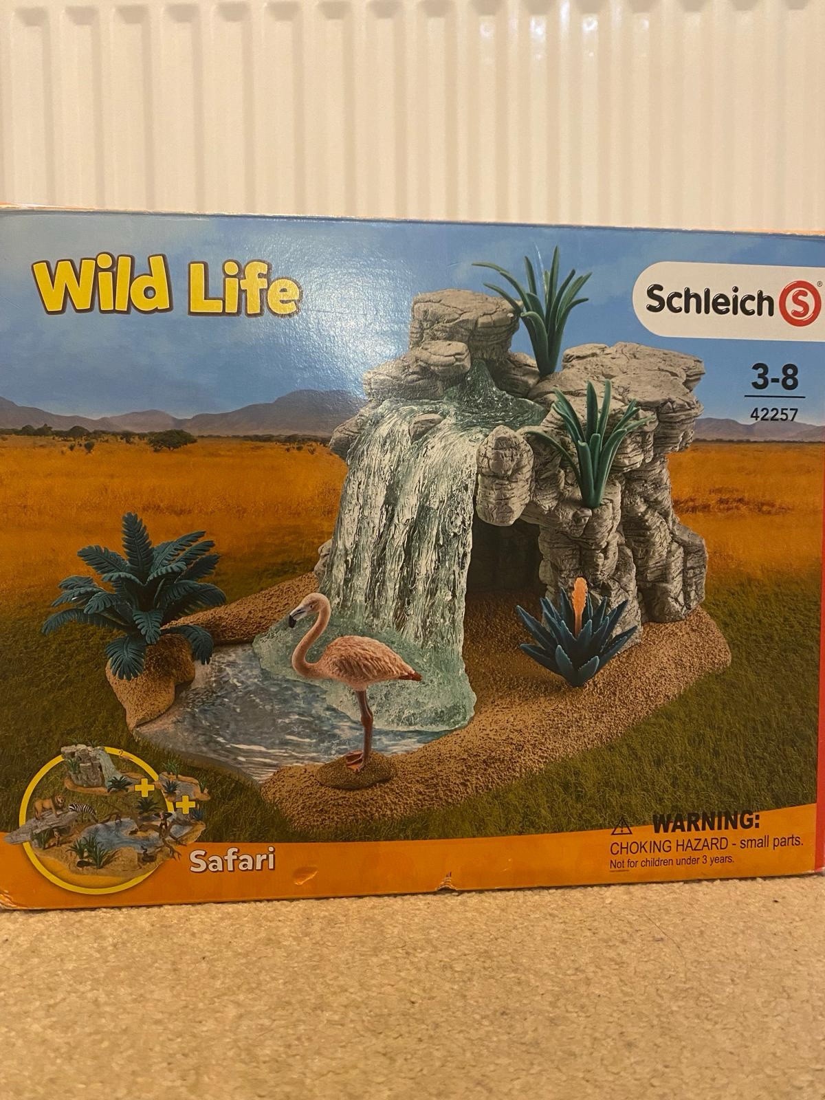 Schleich Wild Life Waterfall with Flamingo Play Set for Kids