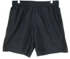 Under Armour Kids Mid Rise Pleated Shorts Elastic Waist Pockets Size YXL Black