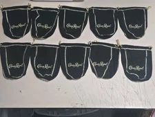 Lot of 10 Crown Royal * BLACK & GOLD * Drawstring Bags | 7.5” Size * NEW!
