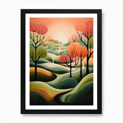 Wiese Abstrakt Minimalistisch 9 Kunst Pr Gerahmtes Wandbild Poster Leinwanddruck Bild
