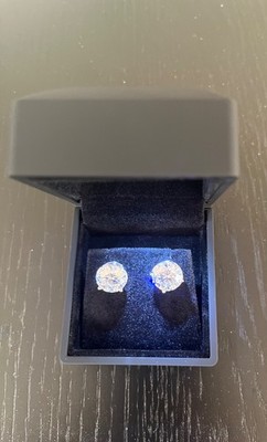 9.68 TCW VVS2 F color Lab created diamond stud earrings 18 kt gold fine