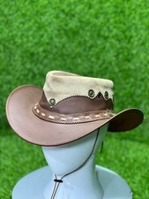 Brown leather cowboy hybrid Banded wide brim Victorian cosplay costume hat