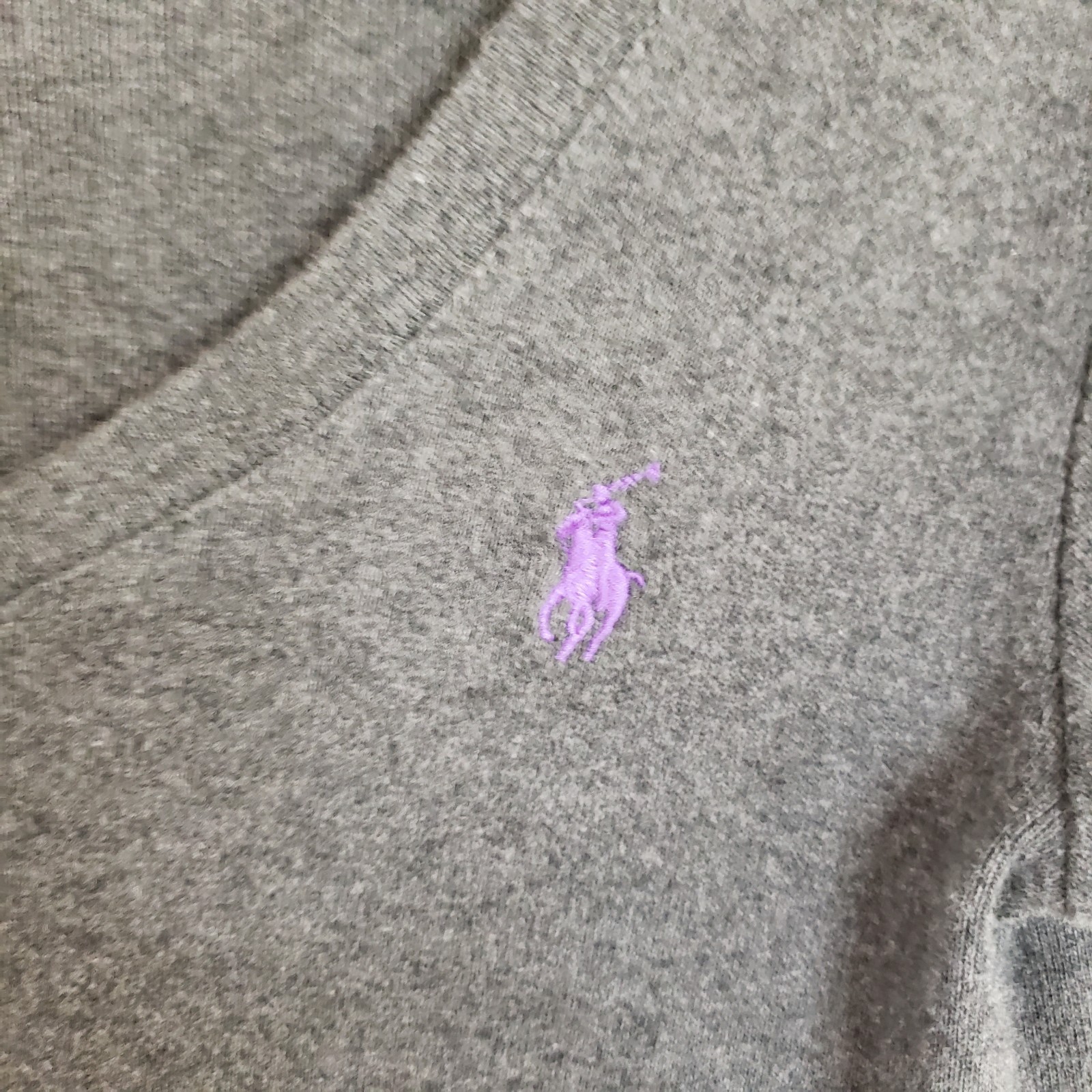 Polo donna M grigio scuro Ralph Lauren sport top maglietta pony logo collo a scoop