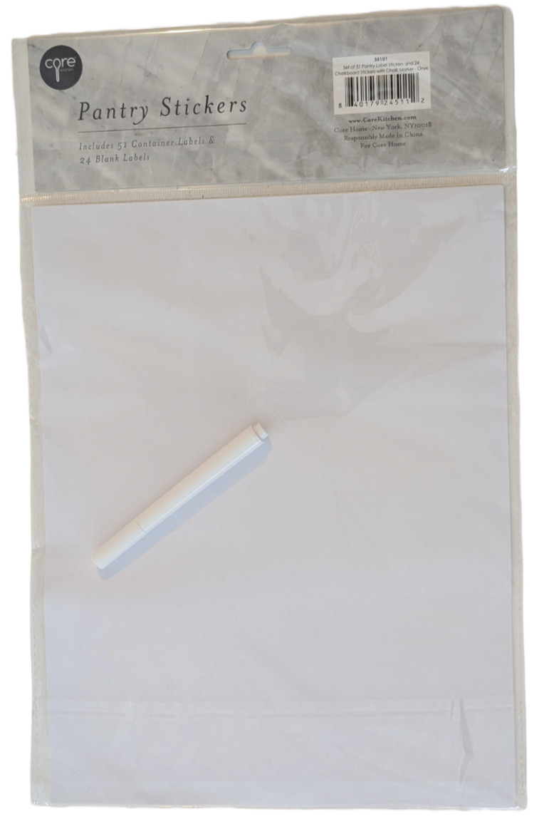 Core Kitchen Pantry Stickers 75 Labels with Chalk Marker