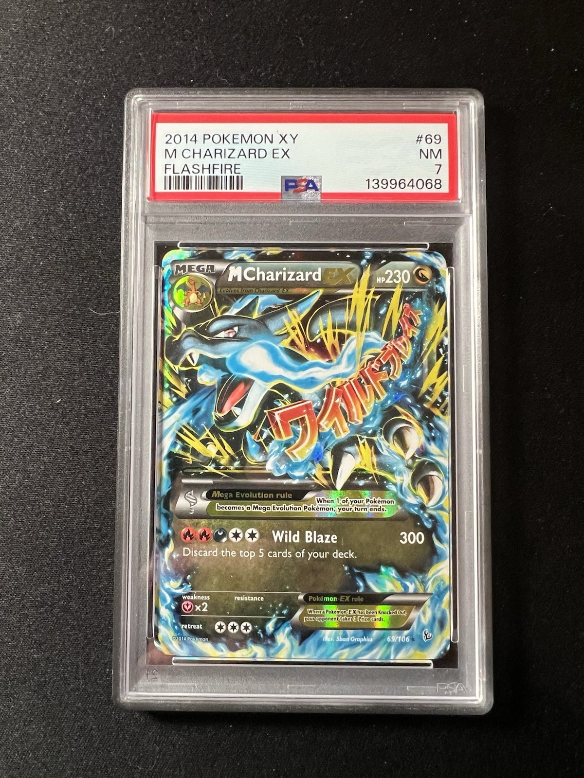 Pokémon TCG XY Flashfire M Charizard EX Ultra Rare Card 69/106 Psa 7