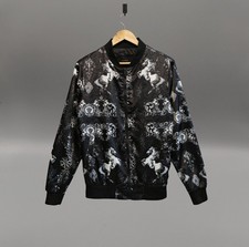 Zara Man Baroque Horse Print Bomber Jacket Black White Size S Zip Top 3076