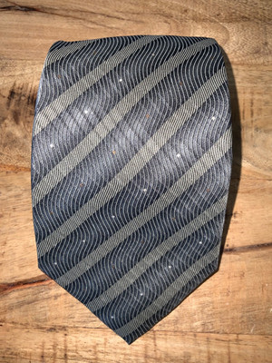 John Ashford for Macys Mens Silk Repp Tie w/tags Stripe olive Green  3 7/8  57 