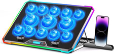 Gaming Laptop Cooler with 13 Ultra Quiet Fans, LCD Screen and Multi Color RGB -