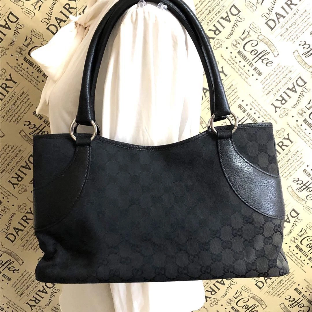 Sac fourre tout Gucci Gg toile noire formelle Fq160 m2_0406