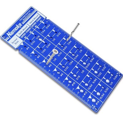 Screw Size Chart & Drill Bit Gauge - Laser-Etched 6061 Aluminum Pilot Hole Gu...