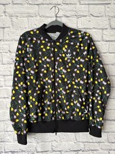 Adidas Track Jacket Women Full Zip M Floral Plane Pattern