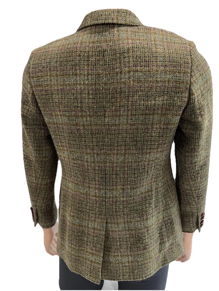 Chaqueta deportiva Orvis para mujer de lana tweed Hacking talla 18 abotonada verde a cuadros usada en excelente estado Foto 2 de 4