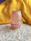 New ListingVintage Le Smith Pink Iridescent Glass Fairy Lamp, Quilted Pattern, Opalescent
