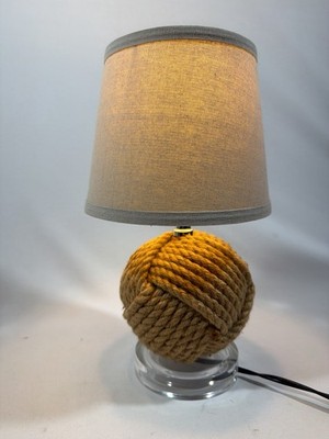 Nautical Monkey Fist Rope Knot Lamp 14 Inch Coastal Beach Decor