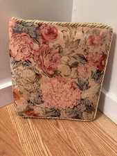 VTG Handmade Fabric Piping Padded Floral Photo Album Book Pink 12"x 12" 1980's
