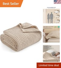 Gorgeously Soft Machine Washable Waffle Weave Blanket - Travel Home Essential