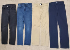 Childrens Place Boys pants size 12 Slim lot of 4 light use Jeans Khakis 26" inse