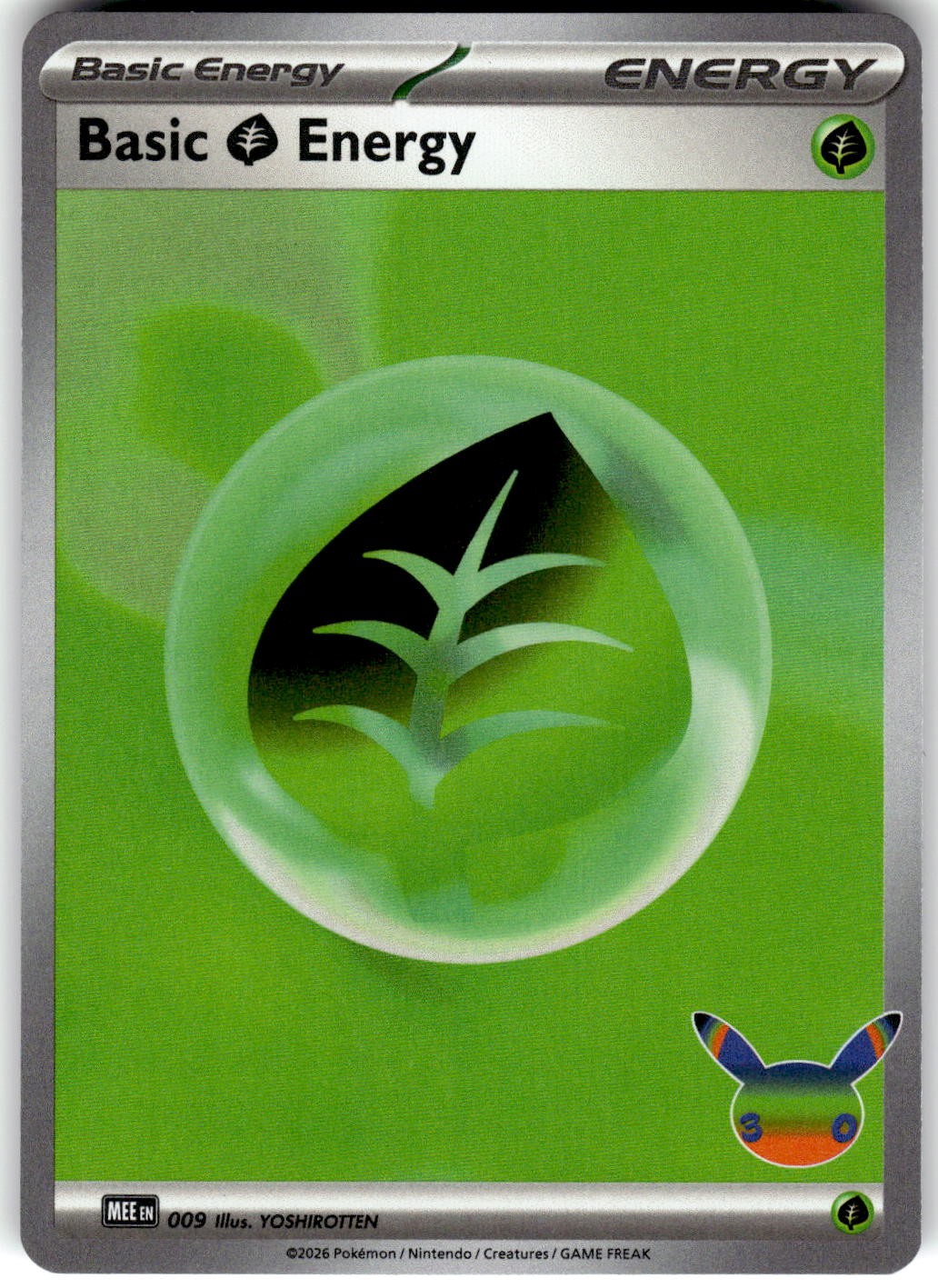 Basic Grass Energy (30th Celebration)  Mega Evolution Energies 009 2025 NM