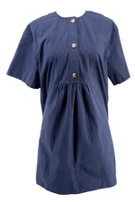 Tuckernuck Pomander Place Dress Womens Medium Blue Mini Short Sleeve Preppy New