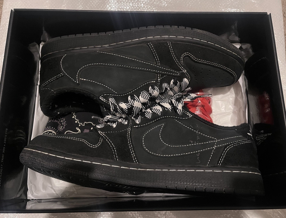 Jordan 1 Retro Low OG SP Travis Scott Black Phantom size 9 DM7866