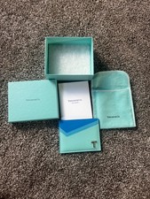 Porta carte di credito in pelle blu Tiffany & Co.