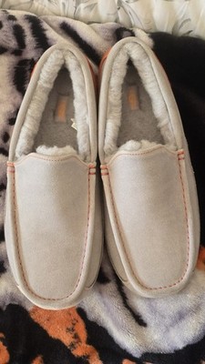 RARE UGG ASCOT SEAL ORANGE SUEDE SHEARLING LINED MOCCASIN SHOE US 11 rare color