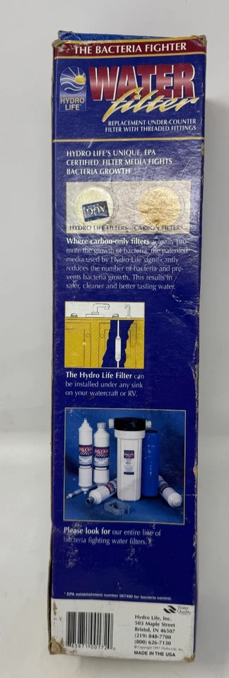 Filtro de agua de repuesto bajo mostrador Hydro Life HL-170 TF filtro marino y RV Foto 4 de 4