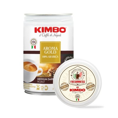 Kimbo 100% Arabica Ground Coffee White Tin (EU), Aroma 8.8 Ounce (Pack of 1)