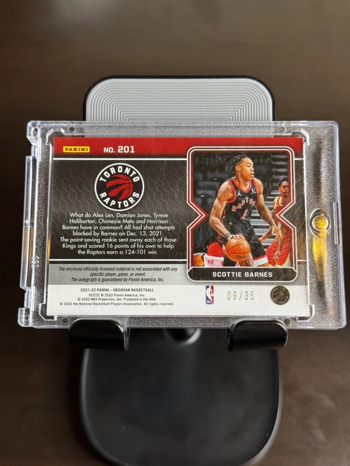 2021-22 Obsidian Scottie Barnes Electric Orange Auto Raptors RPA RC #/35 - Image 2 of 4