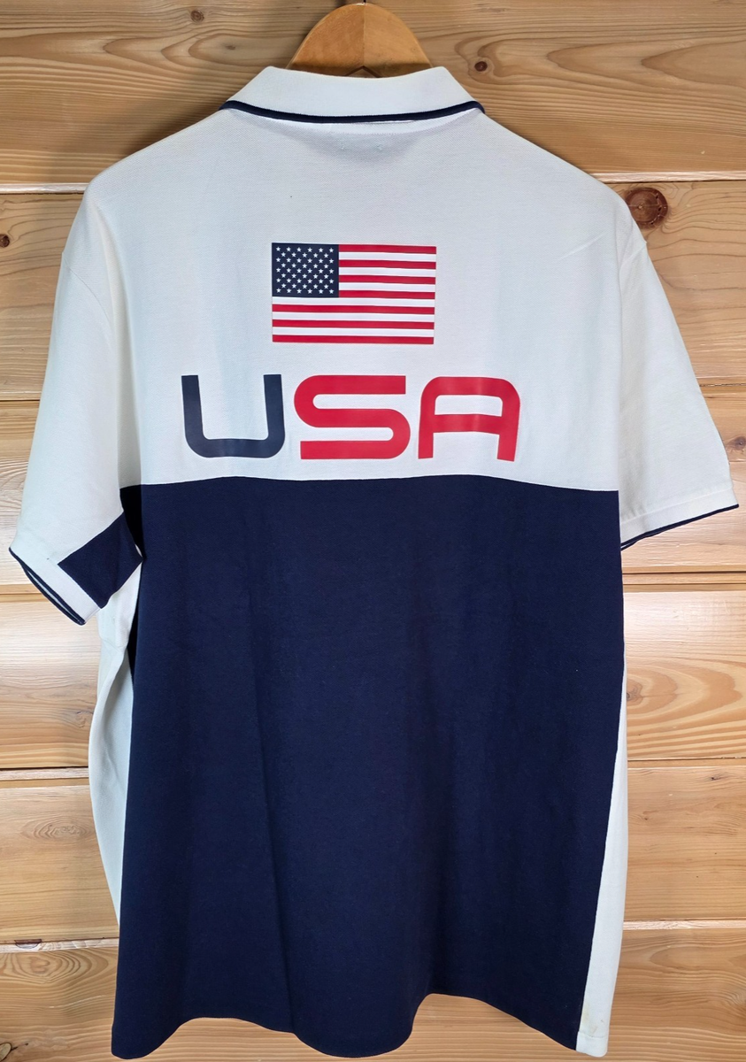 Polo Ralph Lauren Olympic Team USA Polo Shirt Men XXL Stain READ
