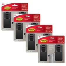 Command Curtain Rod Hooks [Removable]: 1-3/4 in. x 4 in. (Matte Black) [4 Hooks]