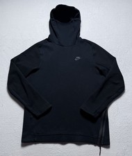 Nike Tech Fleece Hoodie Mens Medium Black Funnel Neck Sweatshirt Athletic