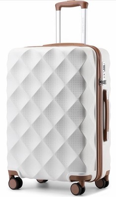 British Traveller 24 Medium Suitcase with 4 Wheels Lightweight ABS+PC Hard Shell
