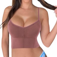 Women's Shaping Low Back Bralette Bra Solid Colors Stretchy Yoga Crop Top S-XL