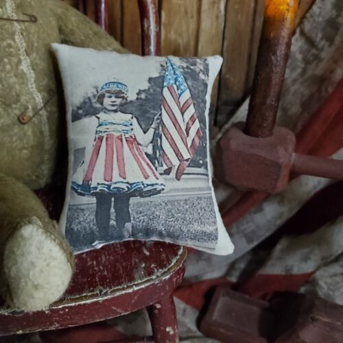 ALMOHADA FOTO DE COLECCIÓN DE ESTILO VICTORIANO PRIMITIVA NIÑA FUEGOS ARTIFICIALES BANDERA TUCK BOWL - Imagen 3 de 10