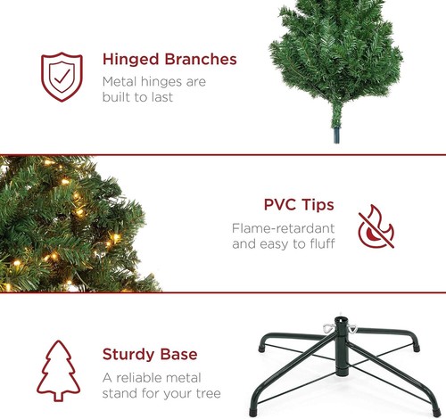 4.5 Ft Amerzest Pre-Lit Premium Tree with Pinecones and Berries - Picture 5 of 6