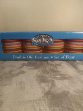 Summer Splash Double Old Fashion Cups Set Of Four