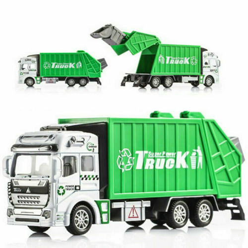 1:48 Sanitation Garbage Truck Model Car Diecast Toy Vehicle Pull Back Kids Gift - 第 2/9 張圖片