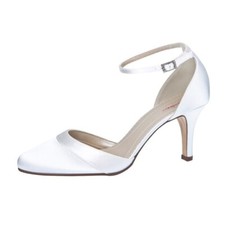 DESIGNER BRAUT SCHUHE RAINBOW CLUB GR 37 IVORY SATIN PUMP EINFÄRBBAR ELSA