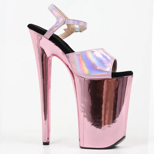 Sorbern 9 Inch High Heel Sandals Pink Holo Platform Stripper Heel Fetish  Shoe Open Toe Large Sizes Slingback For Exotic Pole - Women's Sandals -  AliExpress