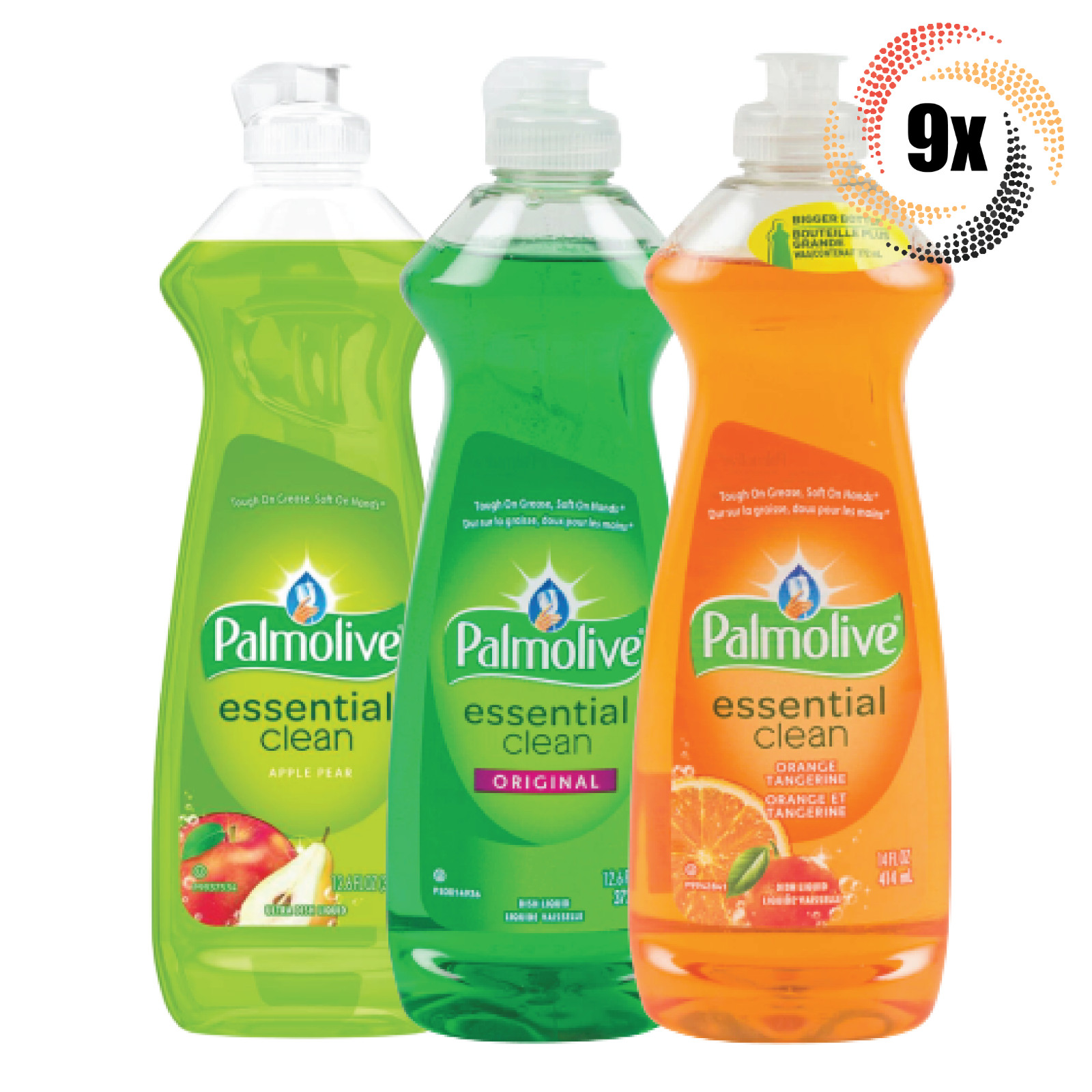 9 флаконов разнообразного мыла для мытья посуды Palmolive Essential Clean 126 жидких унций Смешивай и сочетай 7290₽