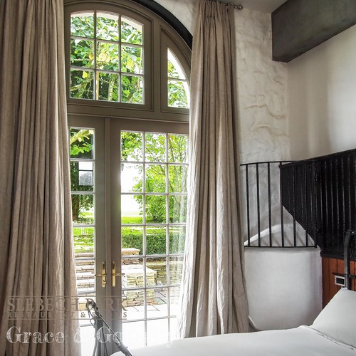 lined black curtains