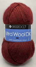 Berroco Yarn Ultra Wool DK 100 Superwash 3.5oz 292yards 83145 Burgundy Dark Red
