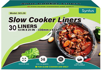 Slow Cooker Liners, 30 Count Cooking Bags Large Size Disposable Pot Liners Plast