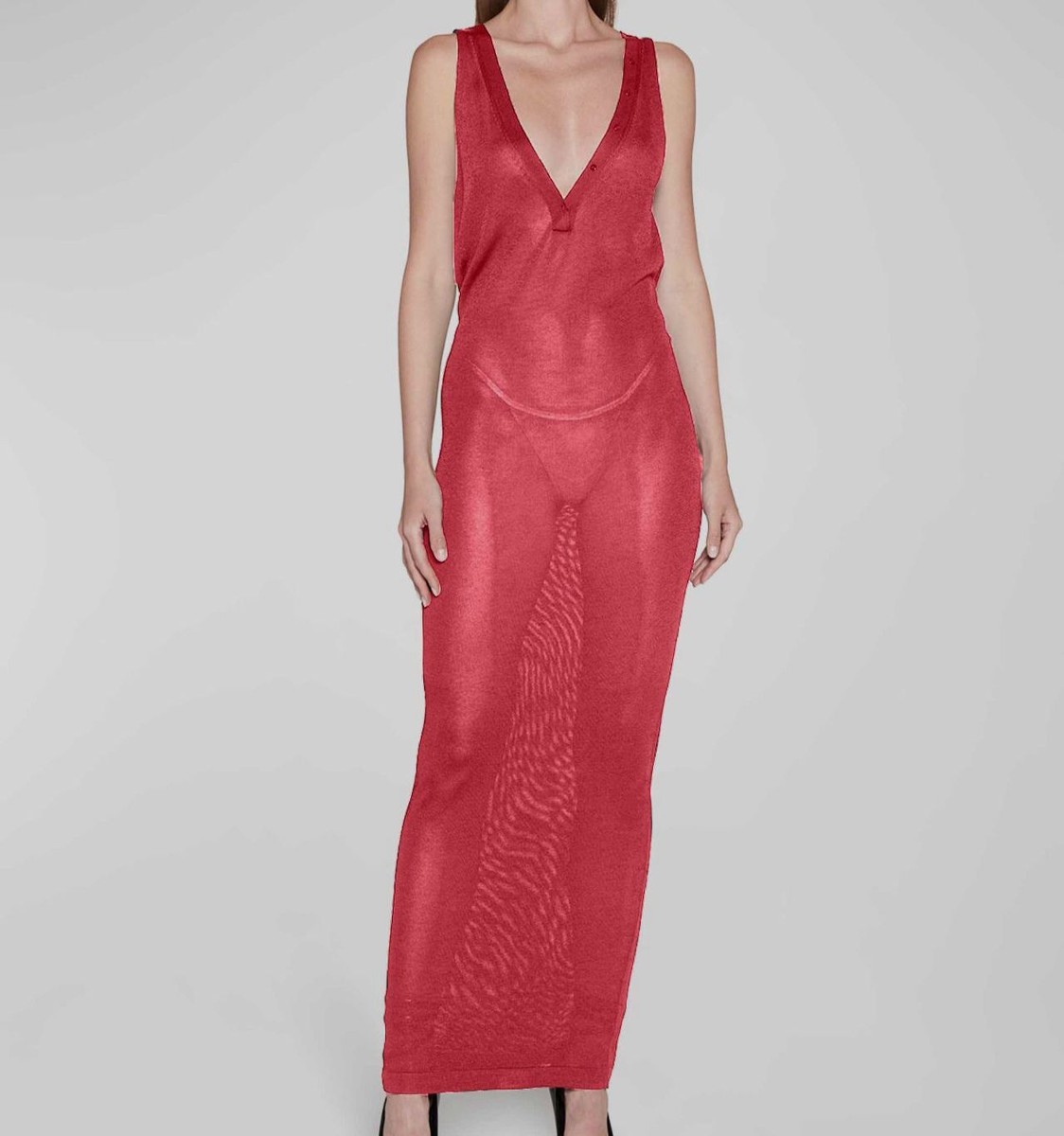 $1790 Tom Ford Women Pink Sleeveless Strappy Open-Back Sheer