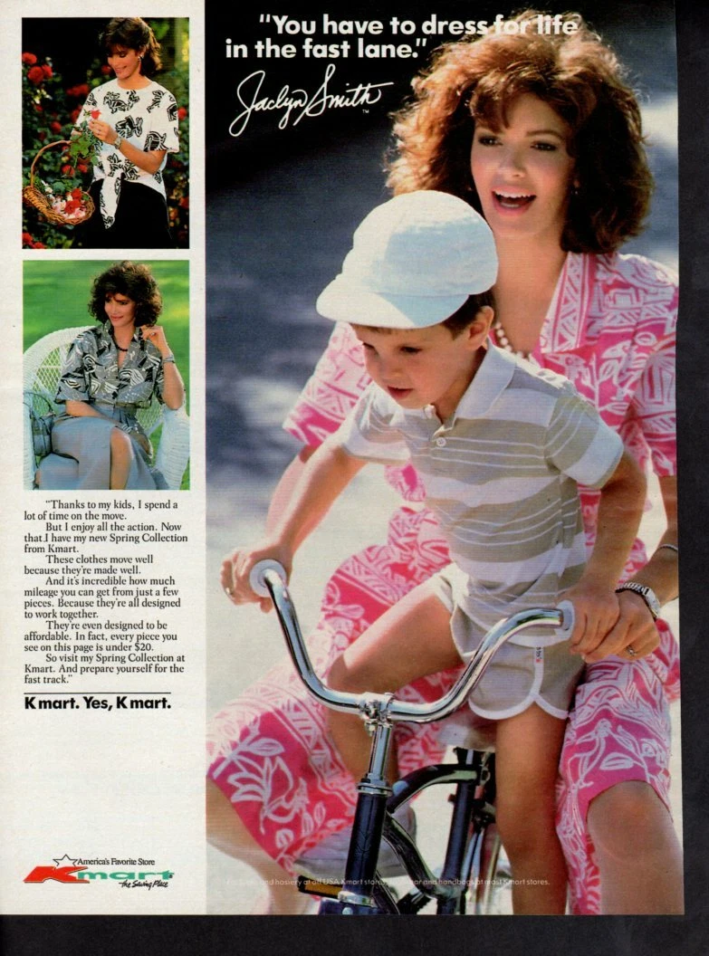 Vintage advertising print ad Fashion KMART Jaclyn Smith boy on a