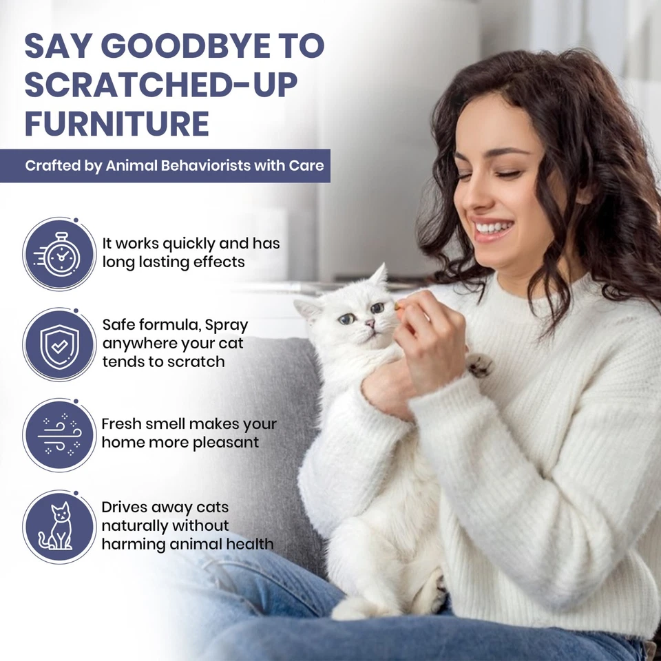 2 упаковки — сдерживающий/репеллент-спрей для кошек 50 мл — прекратите царапаться, кусаться, маркироваться - Изображение 4 из 4