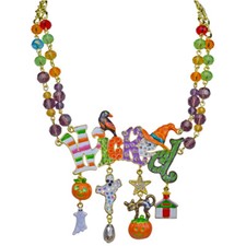 Kirks Folly Wicked Beaded Necklace goldtone  Halloween
