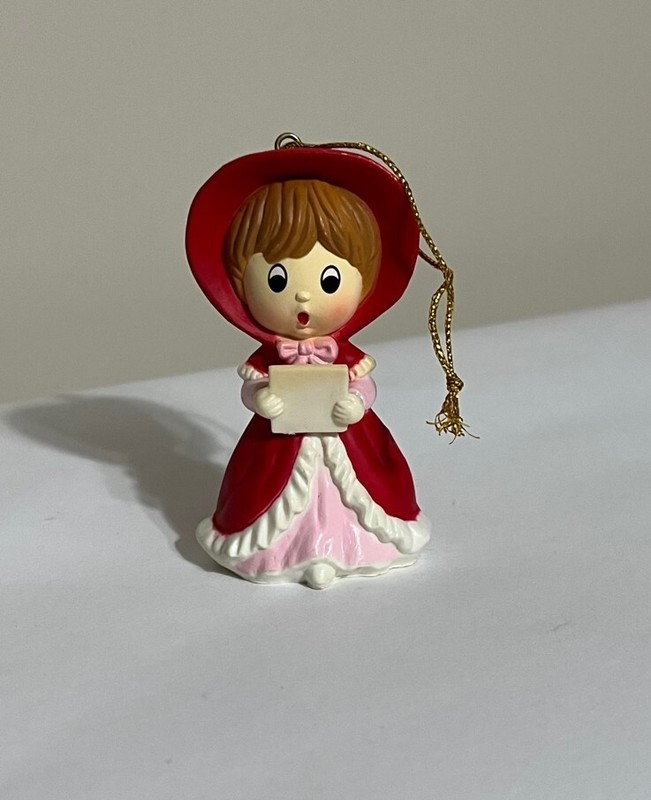 Vintage Christmas Ornament Singing Caroler in Red (was Christmas Tree Shop item)