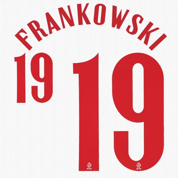 2020 2021 OFFICIAL POLAND FRANKOWSKI 19 HOME RED PLAYER SIZE